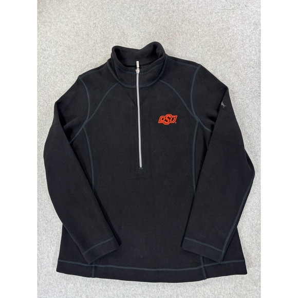 Oklahoma State Cowboys Tommy Bahama 1/4 Zip Sweater Pullover (Women's XL) Black - Picture 1 of 12